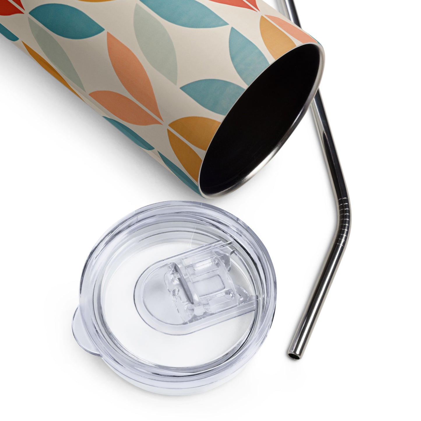 Mid-Century Teardrop 20 oz Insulated Stainless Steel Tumbler with Metal Straw
