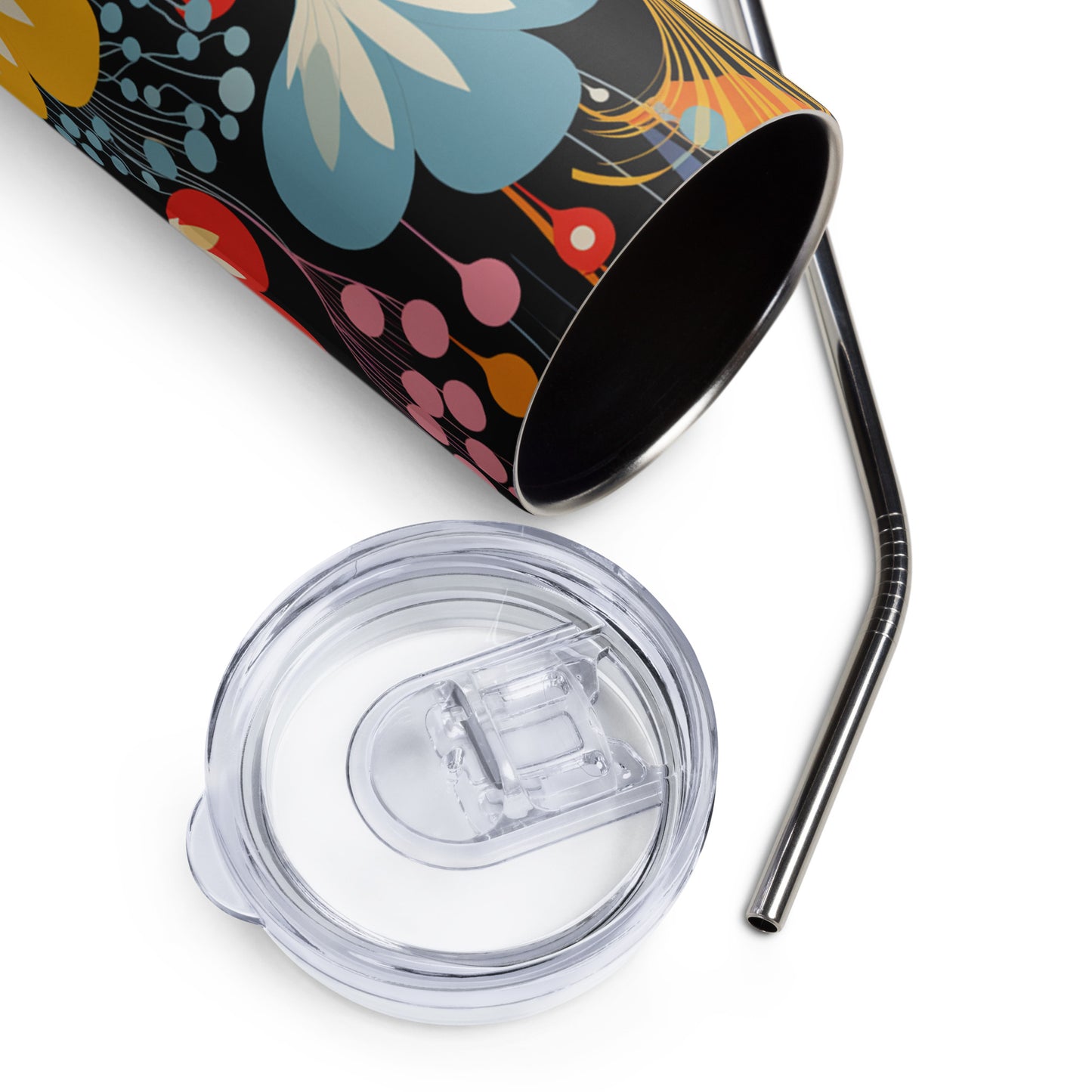 Midnight Garden 20 oz Insulated Stainless Steel Tumbler with Metal Straw