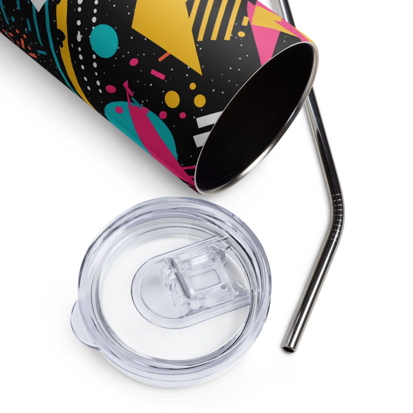 Electro-Pop 20 oz Insulated Stainless Steel Tumbler with Metal Straw