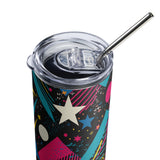 Galactic Retro 20 oz Insulated Stainless Steel Tumbler with Metal Straw