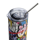 Urban Graffiti Art 20 oz Insulated Stainless Steel Tumbler with Metal Straw