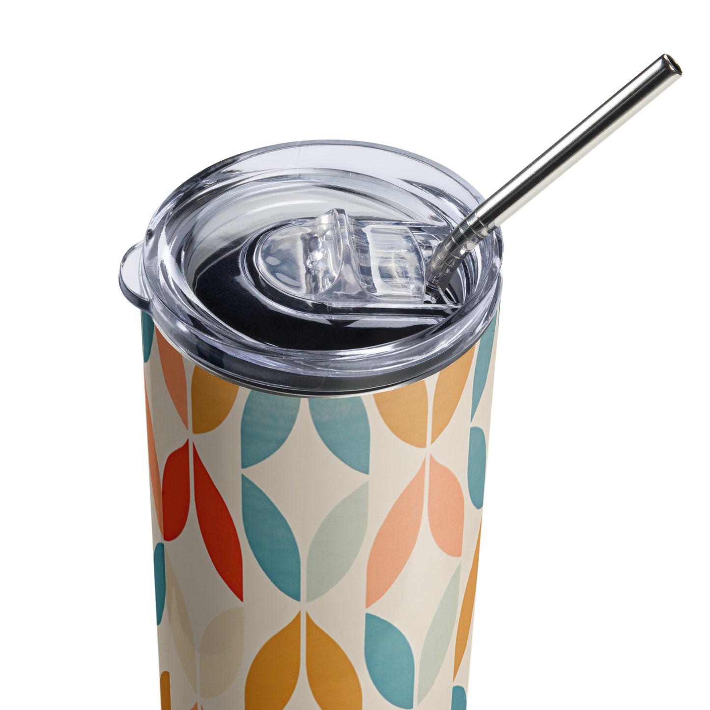 Mid-Century Teardrop 20 oz Insulated Stainless Steel Tumbler with Metal Straw