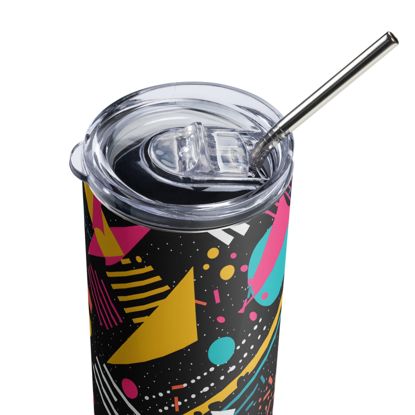 Electro-Pop 20 oz Insulated Stainless Steel Tumbler with Metal Straw