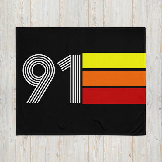 91 - Retro 1991 Tri-Line 50″×60″ Throw Blanket