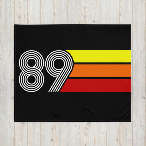 89 - Retro 1989 Tri-Line 50″×60″ Throw Blanket