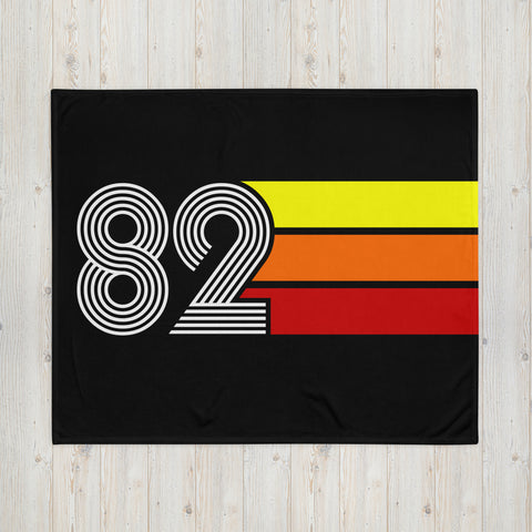 82 - Retro 1982 Tri-Line 50″×60″ Throw Blanket