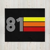 81 - Retro 1981 Tri-Line 50″×60″ Throw Blanket