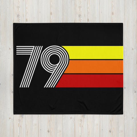 79 - Retro 1979 Tri-Line 50″×60″ Throw Blanket