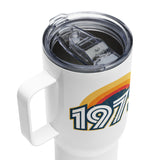 1972 Retro Sunset Travel mug with a handle