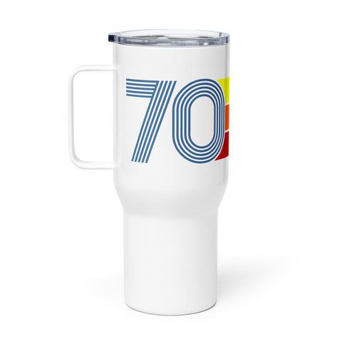 Retro 1970 Travel mug with a handle
