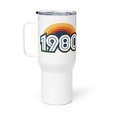 1980 Retro Sunset Travel mug with a handle