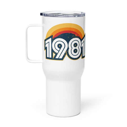 1981 Retro Sunset Travel mug with a handle