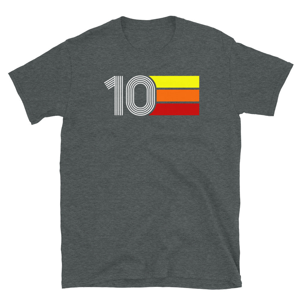 10 - RETRO TRI-LINE MEN'S WOMEN'S SHORT-SLEEVE UNISEX T-SHIRT