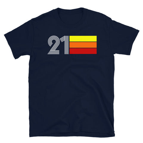 21 - RETRO TRI-LINE MEN'S WOMEN'S SHORT-SLEEVE UNISEX T-SHIRT