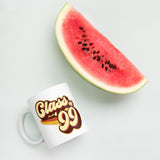 Class of 99 Graduation Reunion Retro 1999 White glossy mug