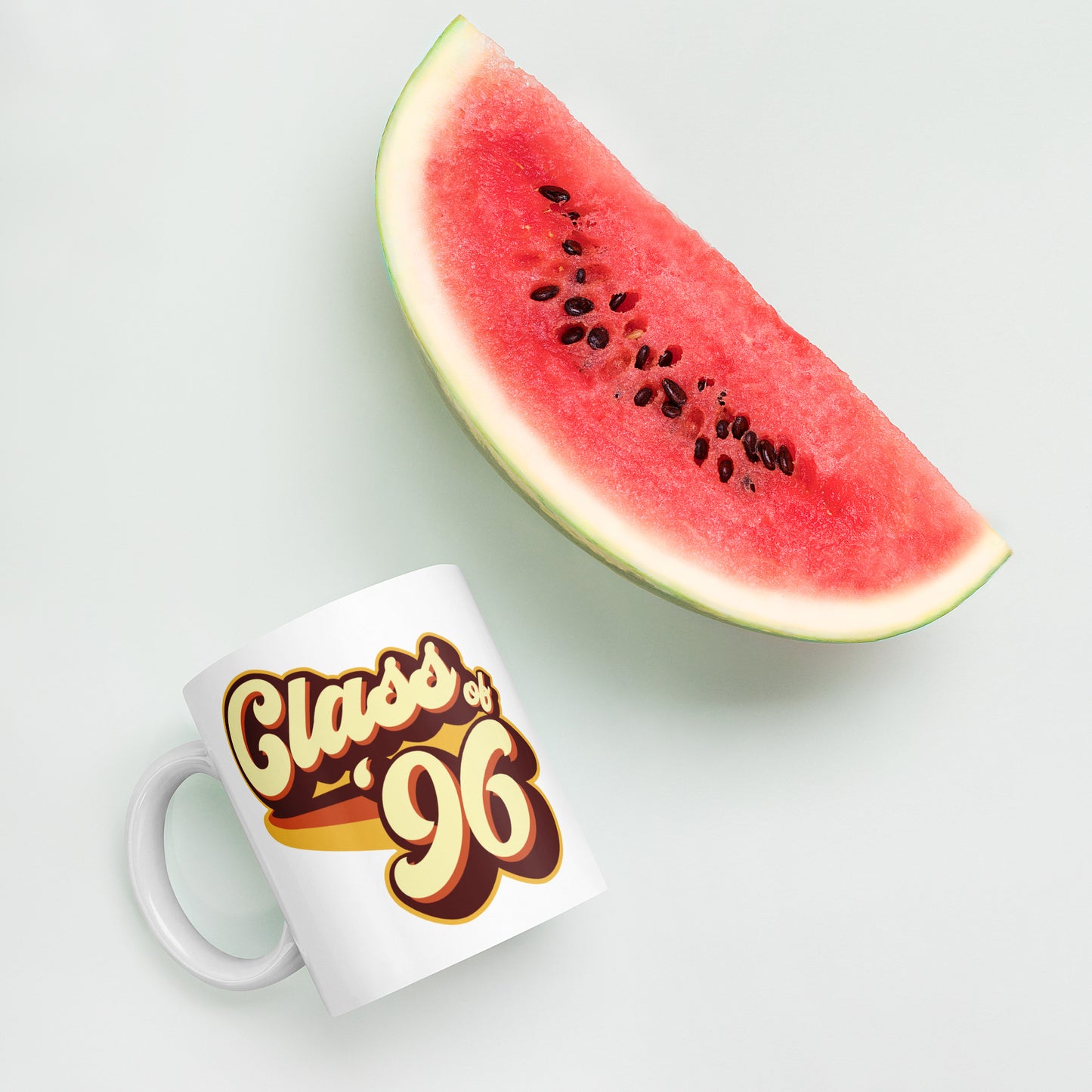 Class of 96 Graduation Reunion Retro 1996 White glossy mug