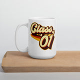 Class of 01 Graduation Reunion Retro 2001 White glossy mug