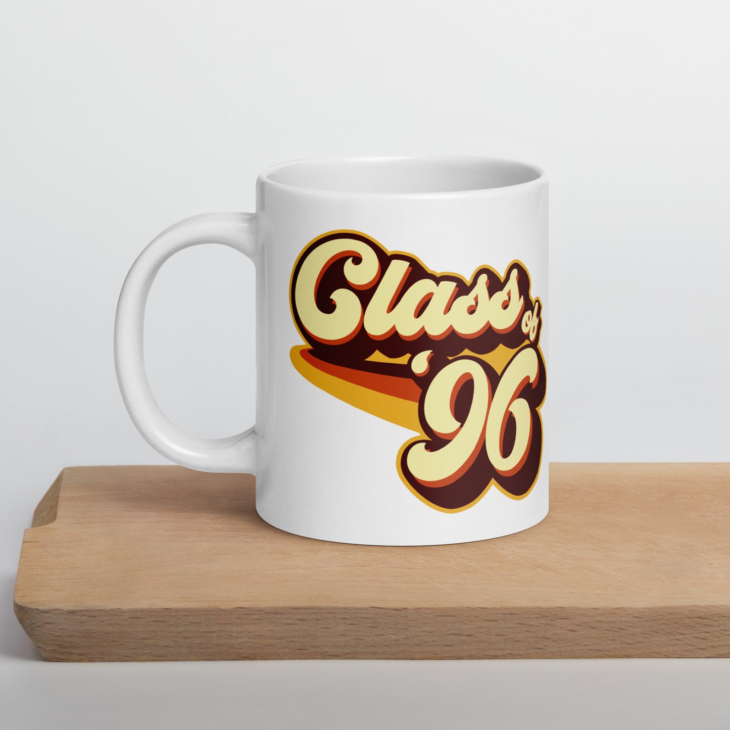 Class of 96 Graduation Reunion Retro 1996 White glossy mug