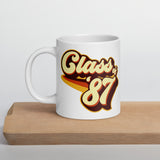 Class of 87 Graduation Reunion Retro 1987 White glossy mug