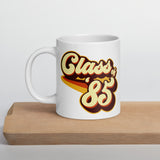 Class of 85 Graduation Reunion Retro 1985 White glossy mug