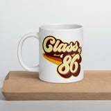 Class of 86 Graduation Reunion Retro 1986 White glossy mug