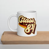 Class of 84 Graduation Reunion Retro 1984 White glossy mug