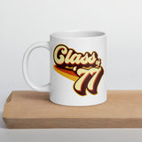 Class of 77 Graduation Reunion Retro 1977 White glossy mug