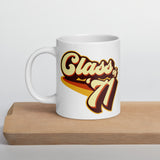 Class of 71 Graduation Reunion Retro 1971 White glossy mug