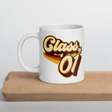 Class of 01 Graduation Reunion Retro 2001 White glossy mug