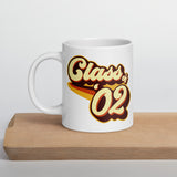 Class of 02 Graduation Reunion Retro 2002 White glossy mug