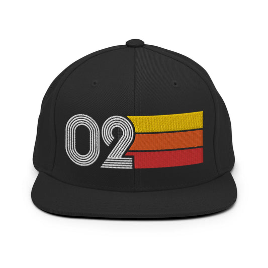 02 - Number Two Retro Tri-Line Snapback Hat - Styleuniversal