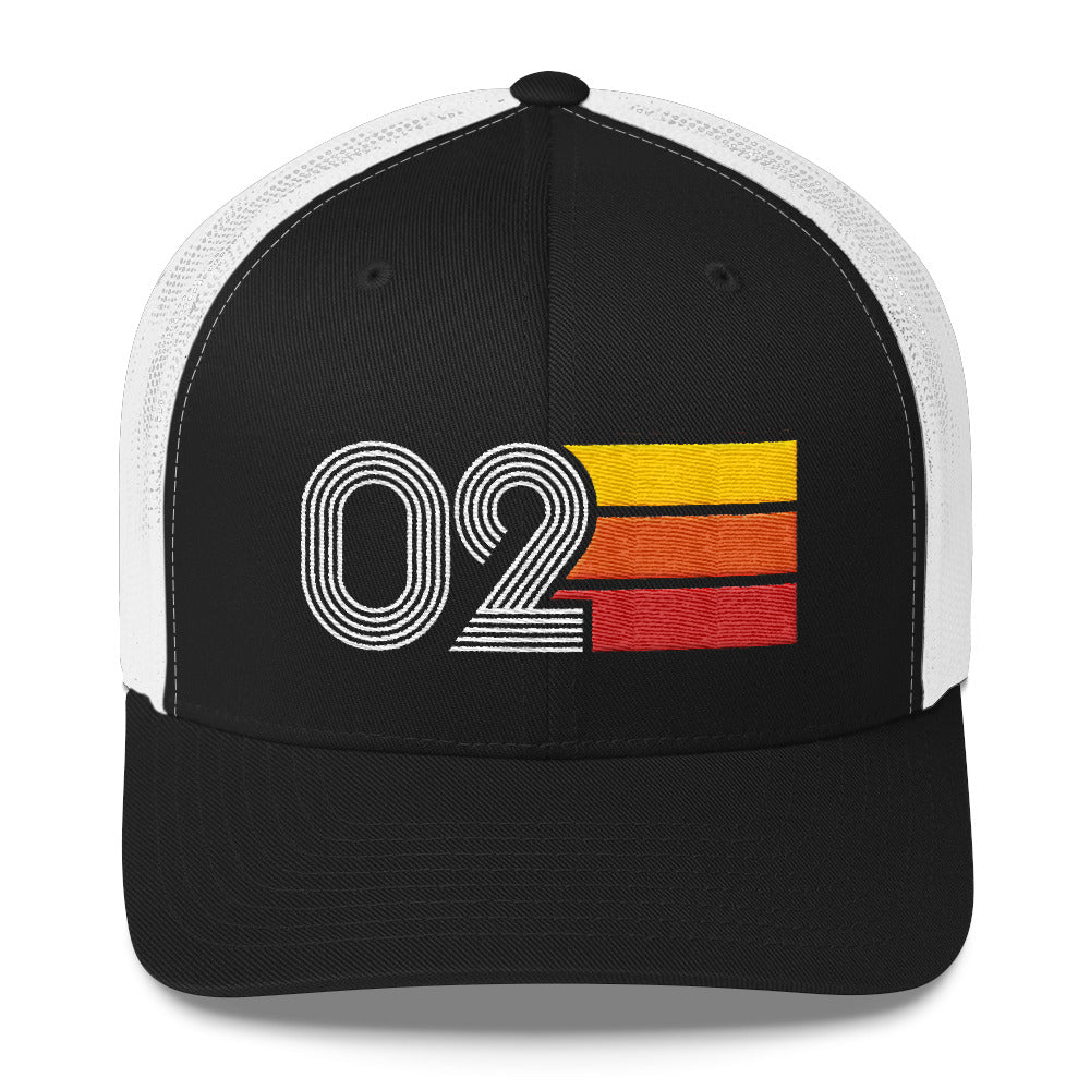 02 Number Vintage 2002 Decoration Birthday Hat Retro Trucker Cap - Styleuniversal