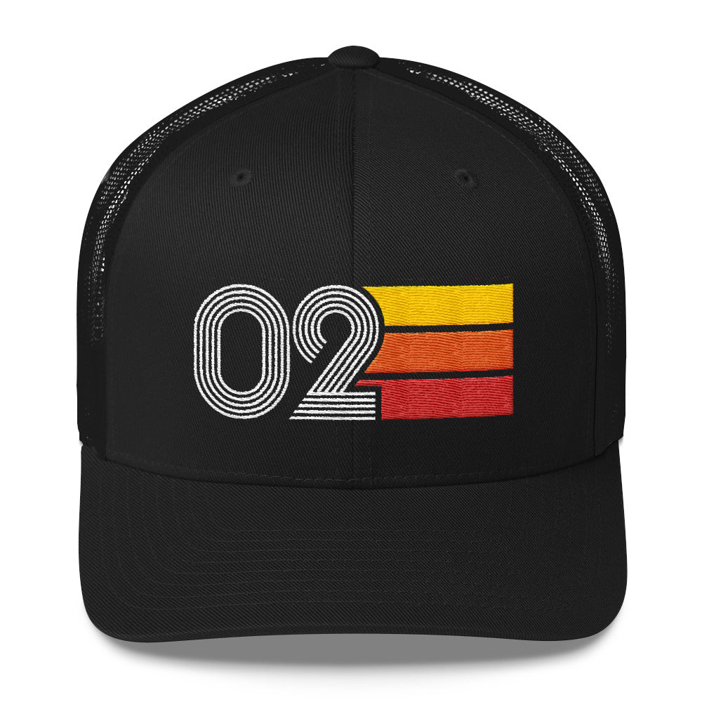 02 Number Vintage 2002 Decoration Birthday Hat Retro Trucker Cap - Styleuniversal