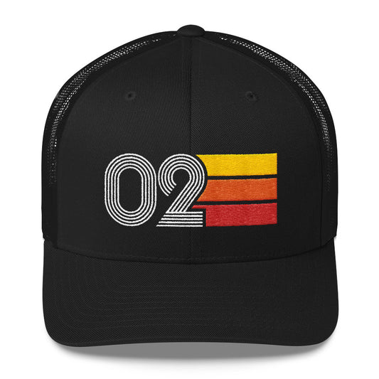 02 Number Vintage 2002 Decoration Birthday Hat Retro Trucker Cap - Styleuniversal