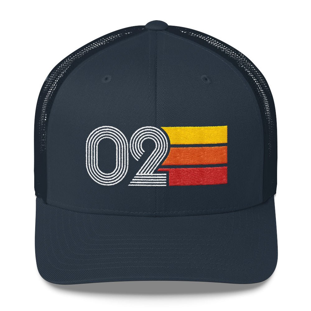 02 Number Vintage 2002 Decoration Birthday Hat Retro Trucker Cap - Styleuniversal