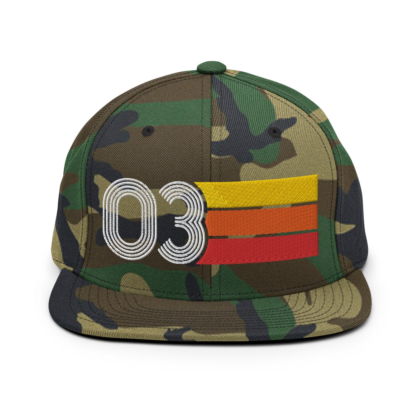 03 - Number Three Retro Tri-Line Snapback Hat - Styleuniversal
