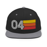 04 - Number Four Retro Tri-Line Snapback Hat - Styleuniversal