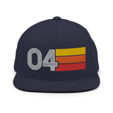 04 - Number Four Retro Tri-Line Snapback Hat - Styleuniversal