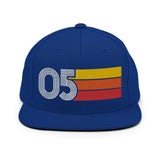 05 - Number Five Retro Tri-Line Snapback Hat - Styleuniversal