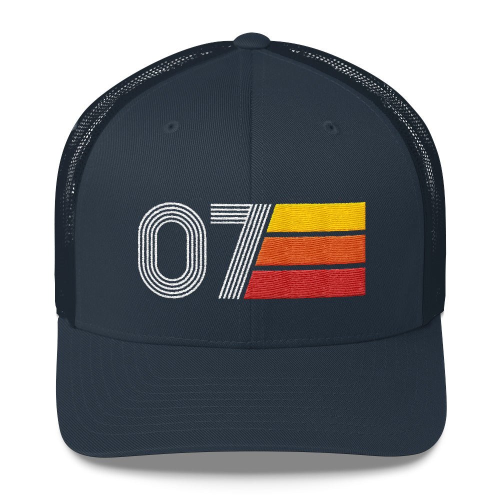 07 2007 Number 7 Retro Trucker Hat Birthday Gift Cap Decoration Party Idea for Women Men - Styleuniversal