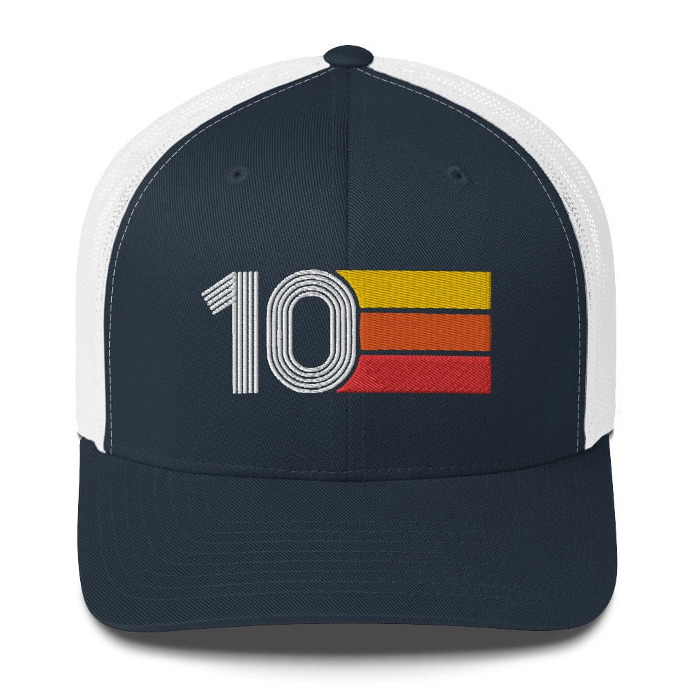 10 NUMBER TEN 2010 RETRO BIRTHDAY GIFT MENS WOMENS TRUCKER HAT - Styleuniversal
