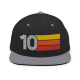 10 - Number Ten Retro Tri-Line Snapback Hat - Styleuniversal