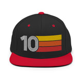 10 - Number Ten Retro Tri-Line Snapback Hat - Styleuniversal