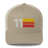11 NUMBER ELEVEN 2011 RETRO BIRTHDAY GIFT MENS WOMENS TRUCKER HAT - Styleuniversal