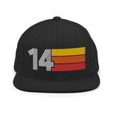 14 - Number Fourteen Retro Tri-Line Snapback Hat - Styleuniversal