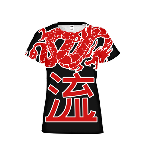 Kanji Japanese dragon Womens All-Over Print T-shirt - Styleuniversal