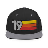 19 - Number Nineteen Retro Tri-Line Snapback Hat - Styleuniversal