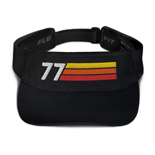 1977 RETRO BIRTHDAY ANNIVERSARY REUNION NUMBER 77 VISOR - Styleuniversal