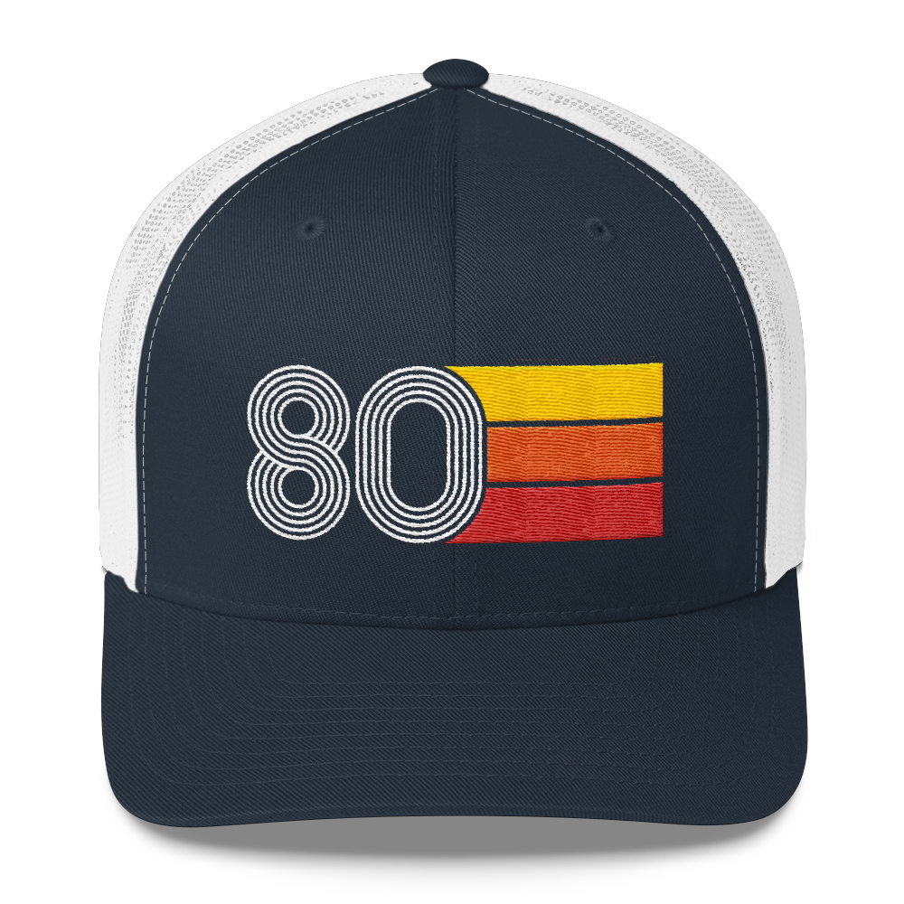 80 Number 1980 Birthday Retro Trucker Hat
