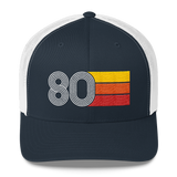 80 Number 1980 Birthday Retro Trucker Hat